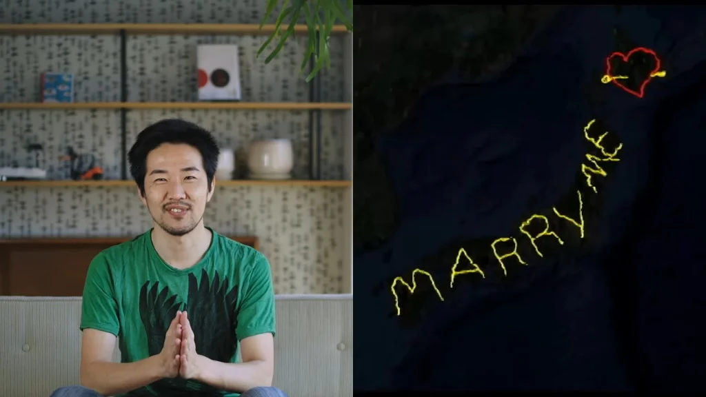 How a Japanese artist set the record for world's largest GPS drawing with his marriage proposal